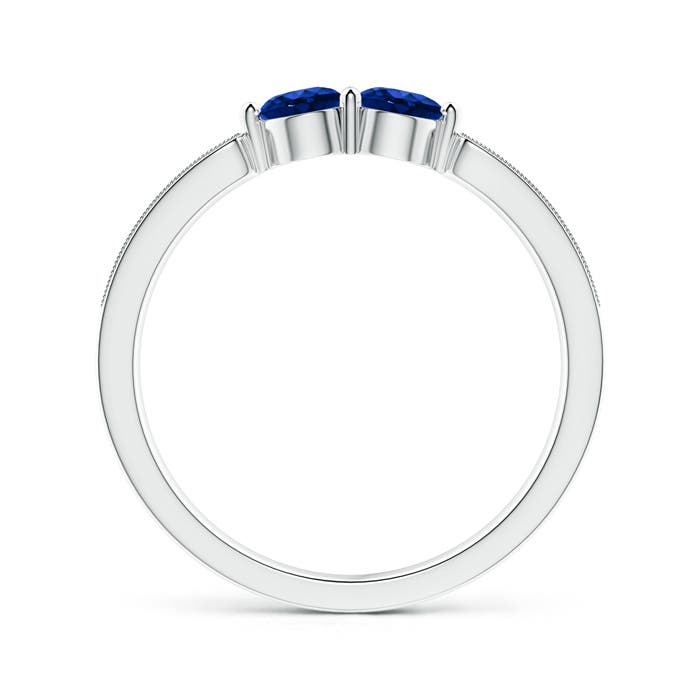 AAAA - Blue Sapphire / 0.55 CT / 14 KT White Gold