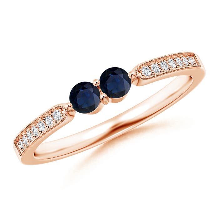 A - Blue Sapphire / 0.35 CT / 14 KT Rose Gold