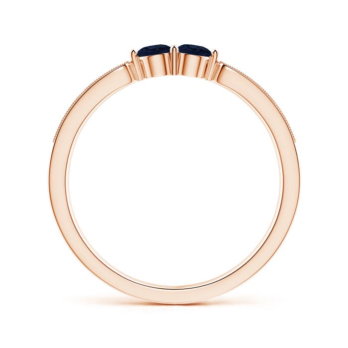 A - Blue Sapphire / 0.35 CT / 14 KT Rose Gold