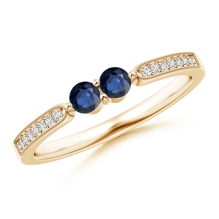 AA - Blue Sapphire / 0.35 CT / 14 KT Yellow Gold