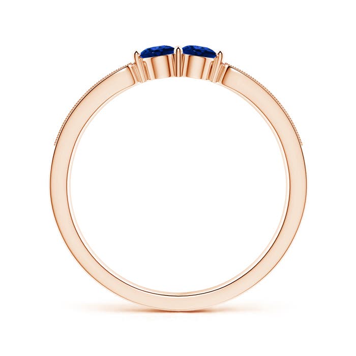 AAAA - Blue Sapphire / 0.35 CT / 14 KT Rose Gold