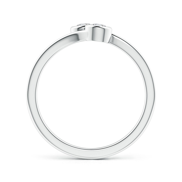 3.2mm HSI2 Bezel-Set Round Diamond Two Stone Bypass Ring in White Gold product image