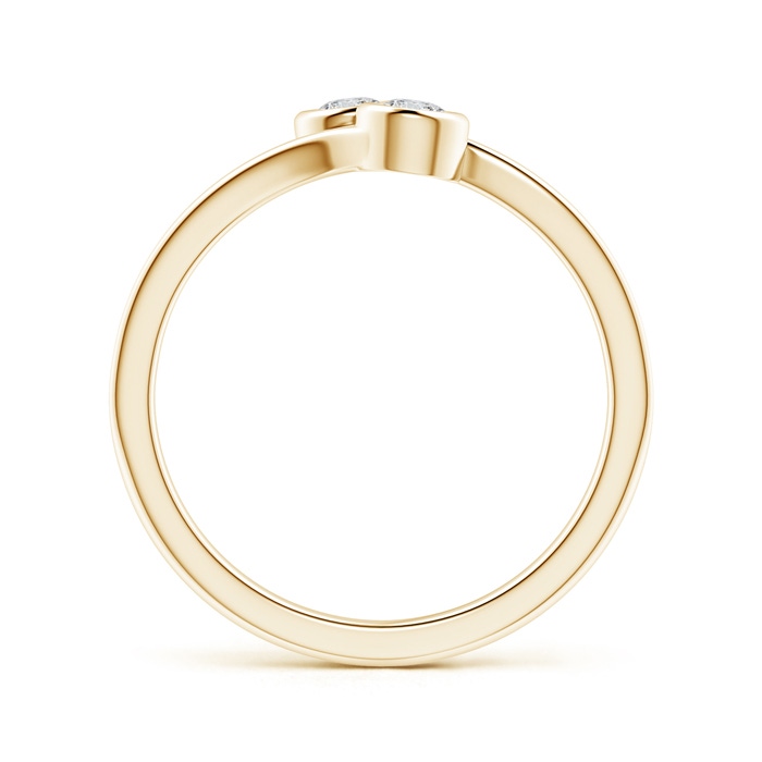 3.2mm HSI2 Bezel-Set Round Diamond Two Stone Bypass Ring in Yellow Gold product image
