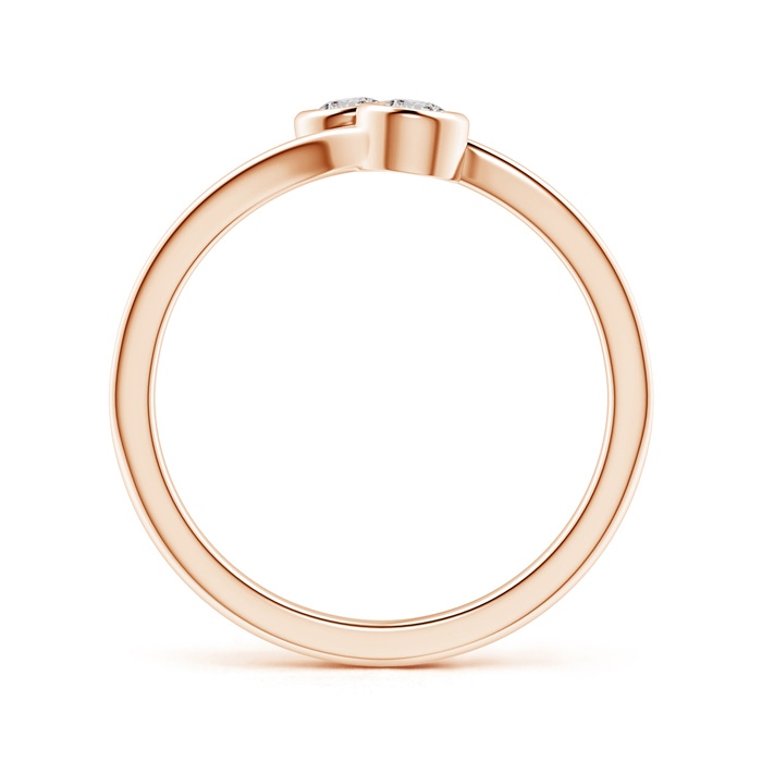 3.2mm IJI1I2 Bezel-Set Round Diamond Two Stone Bypass Ring in Rose Gold product image