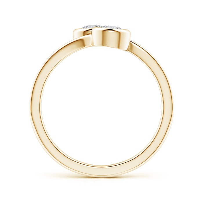 4.1mm HSI2 Bezel-Set Round Diamond Two Stone Bypass Ring in Yellow Gold product image