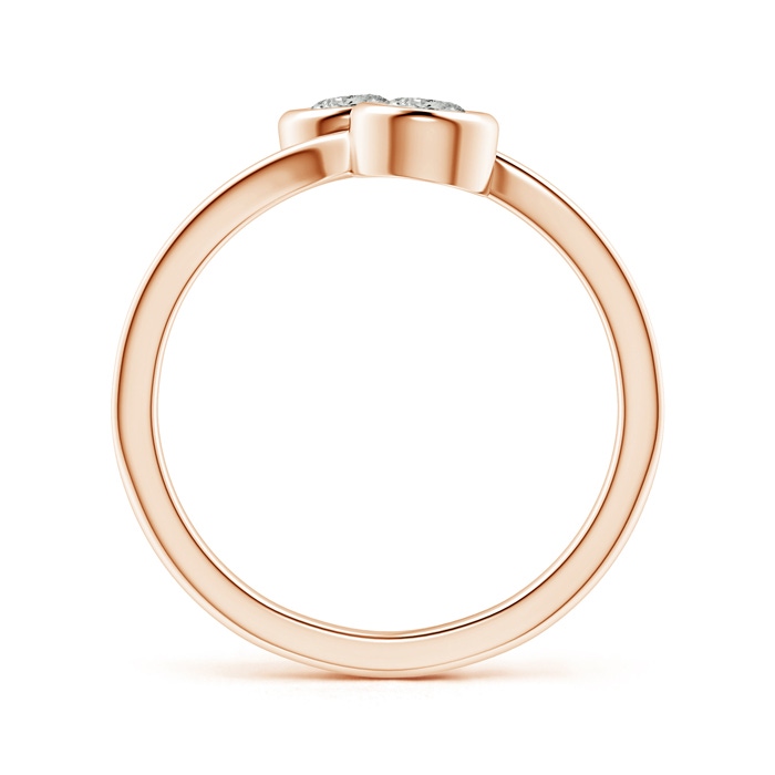 4.1mm KI3 Bezel-Set Round Diamond Two Stone Bypass Ring in Rose Gold product image