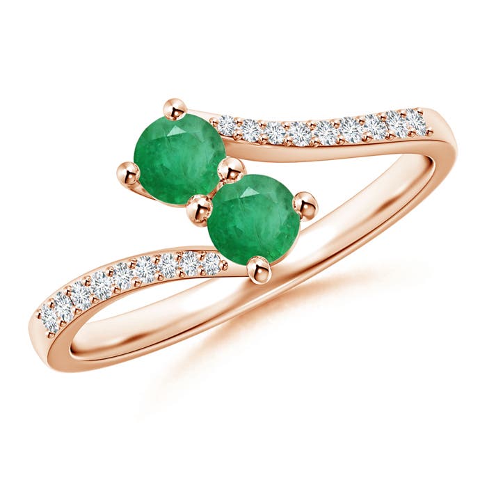 A - Emerald / 0.5 CT / 14 KT Rose Gold