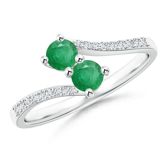 A - Emerald / 0.5 CT / 14 KT White Gold