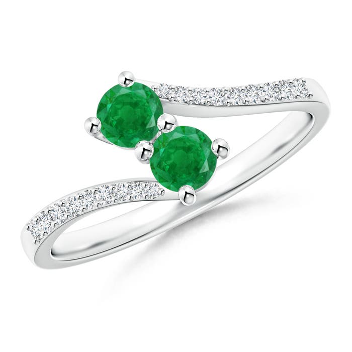 AA - Emerald / 0.5 CT / 14 KT White Gold