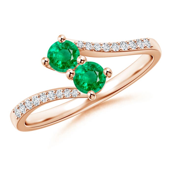 AAA - Emerald / 0.5 CT / 14 KT Rose Gold