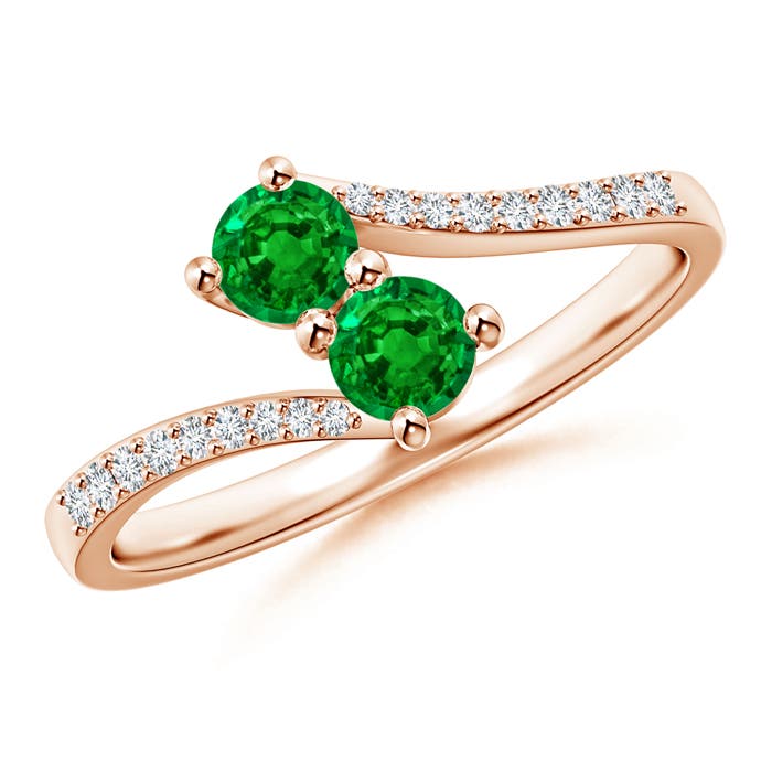 AAAA - Emerald / 0.5 CT / 14 KT Rose Gold