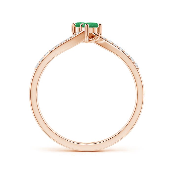 A - Emerald / 0.32 CT / 14 KT Rose Gold