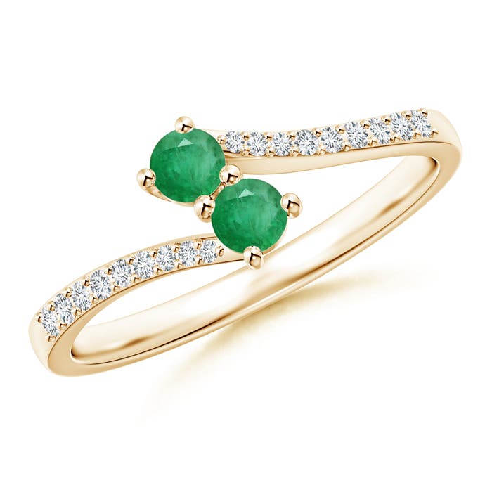 A - Emerald / 0.32 CT / 14 KT Yellow Gold