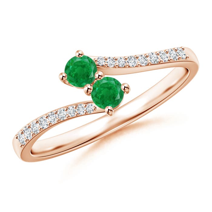 AA - Emerald / 0.32 CT / 14 KT Rose Gold