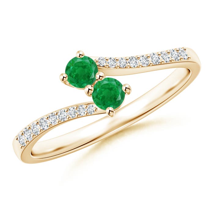 AA - Emerald / 0.32 CT / 14 KT Yellow Gold