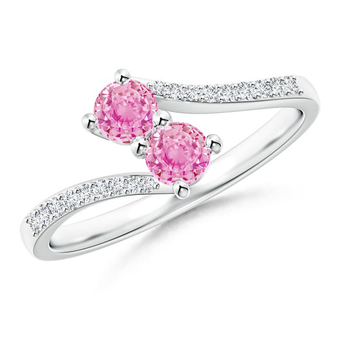 A - Pink Sapphire / 0.65 CT / 14 KT White Gold