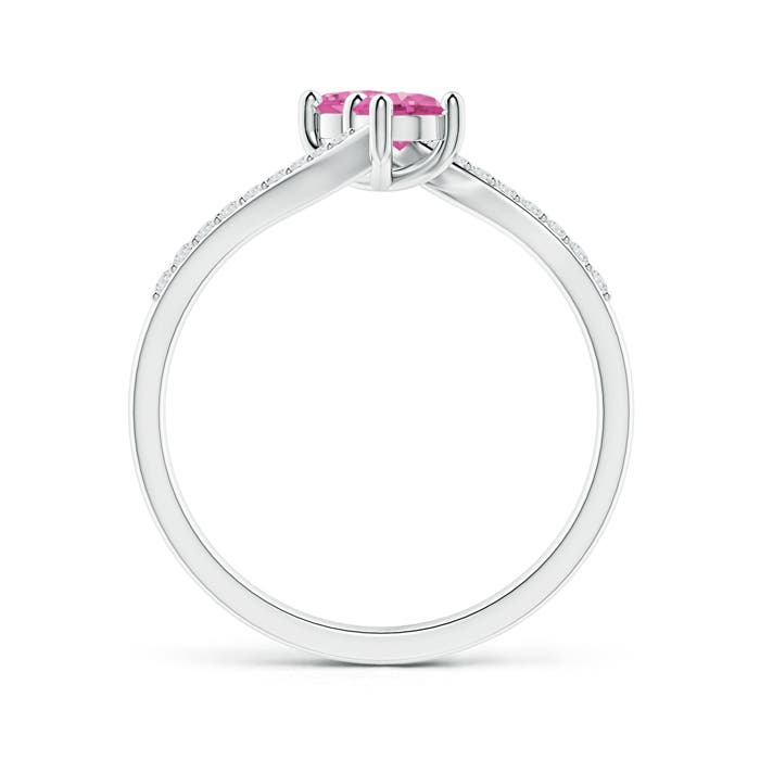 AAA - Pink Sapphire / 0.65 CT / 14 KT White Gold