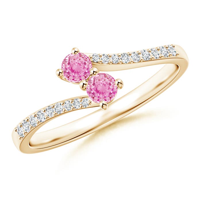 A - Pink Sapphire / 0.4 CT / 14 KT Yellow Gold