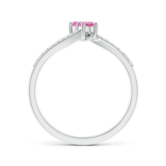 AA - Pink Sapphire / 0.4 CT / 14 KT White Gold