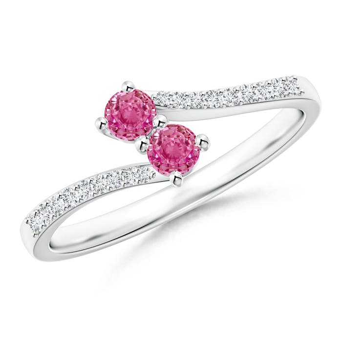 AAA - Pink Sapphire / 0.4 CT / 14 KT White Gold