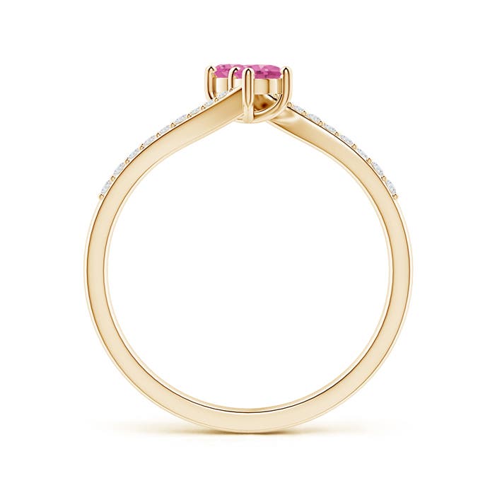 AAA - Pink Sapphire / 0.4 CT / 14 KT Yellow Gold