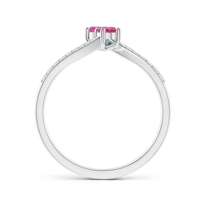 AAAA - Pink Sapphire / 0.4 CT / 14 KT White Gold