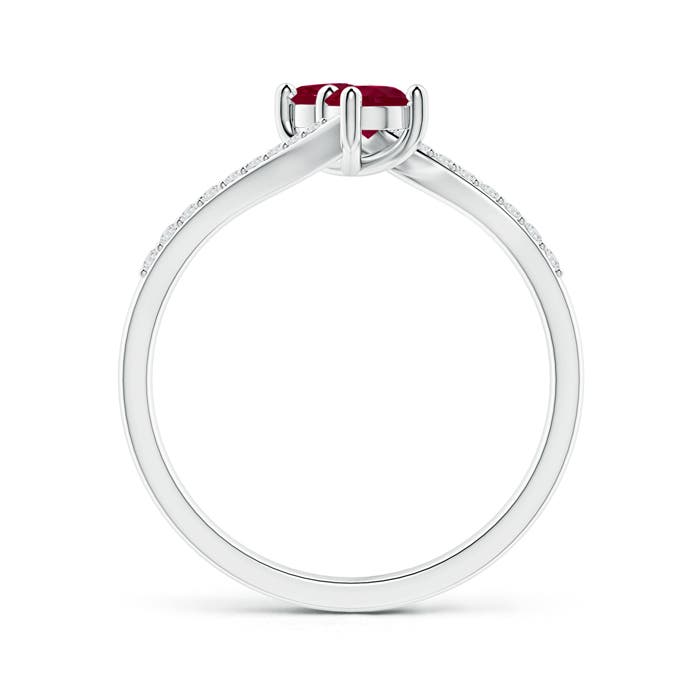 A - Ruby / 0.64 CT / 14 KT White Gold