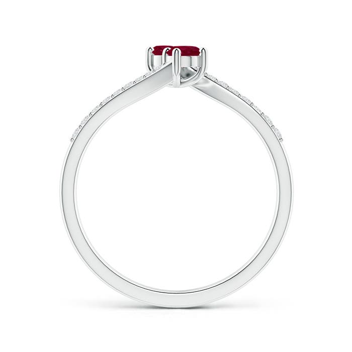 A - Ruby / 0.42 CT / 14 KT White Gold