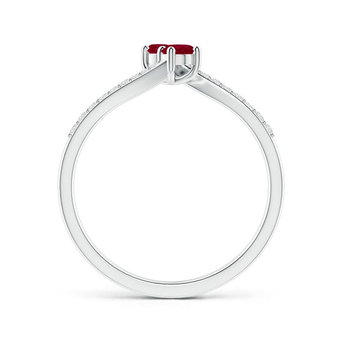 AA - Ruby / 0.42 CT / 14 KT White Gold