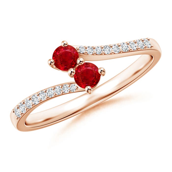 AAA - Ruby / 0.42 CT / 14 KT Rose Gold