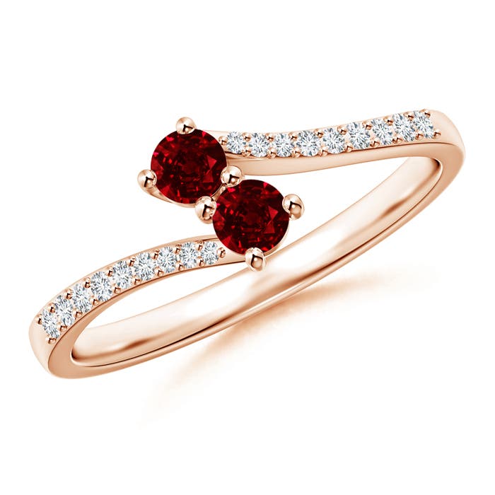 AAAA - Ruby / 0.42 CT / 14 KT Rose Gold