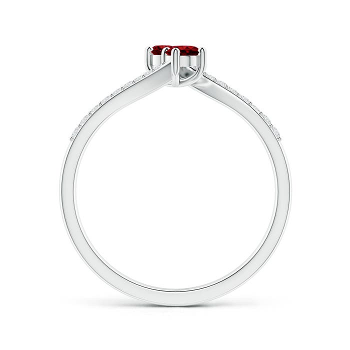 AAAA - Ruby / 0.42 CT / 14 KT White Gold