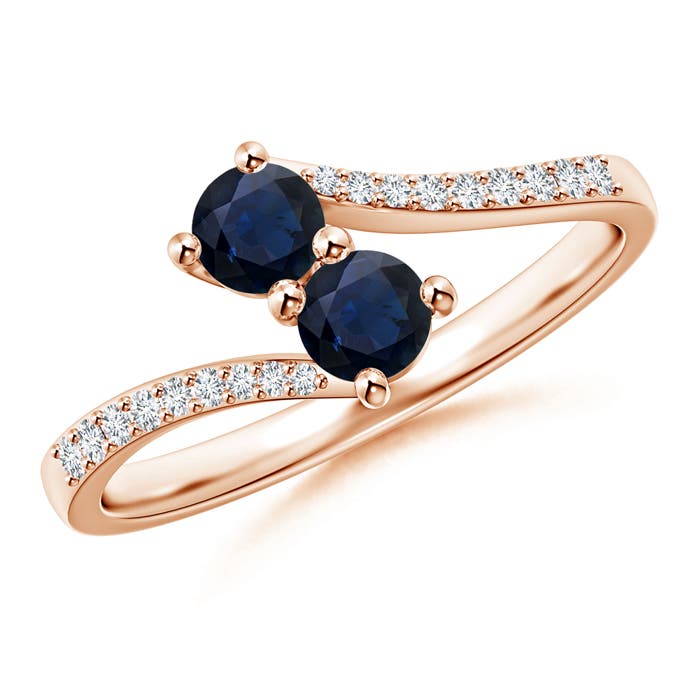 A - Blue Sapphire / 0.6 CT / 14 KT Rose Gold