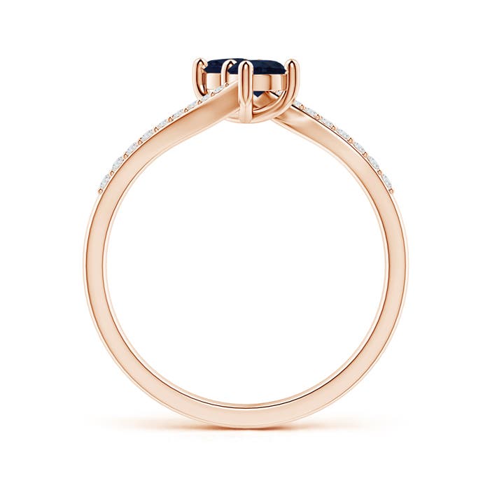 A - Blue Sapphire / 0.6 CT / 14 KT Rose Gold