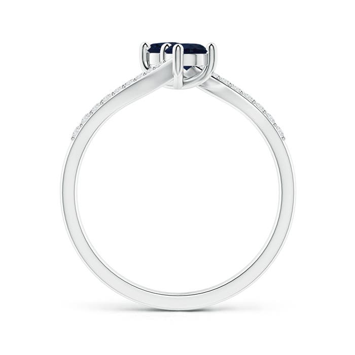 A - Blue Sapphire / 0.6 CT / 14 KT White Gold