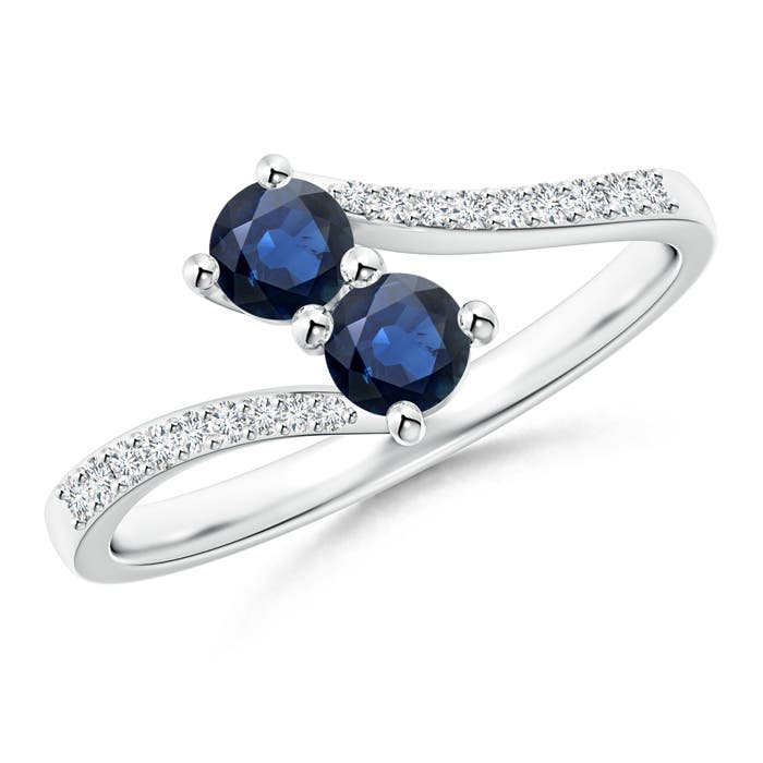 AA - Blue Sapphire / 0.6 CT / 14 KT White Gold