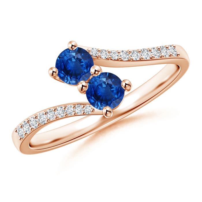 AAA - Blue Sapphire / 0.6 CT / 14 KT Rose Gold