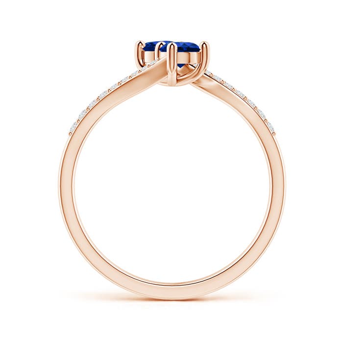 AAAA - Blue Sapphire / 0.6 CT / 14 KT Rose Gold