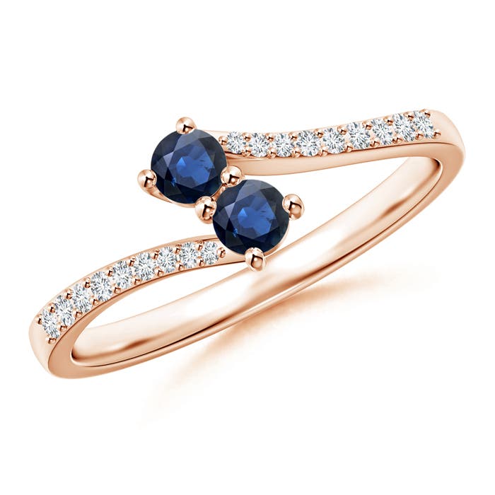 AA - Blue Sapphire / 0.4 CT / 14 KT Rose Gold