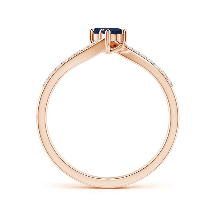 AA - Blue Sapphire / 0.4 CT / 14 KT Rose Gold