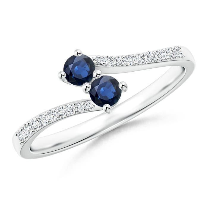 AA - Blue Sapphire / 0.4 CT / 14 KT White Gold