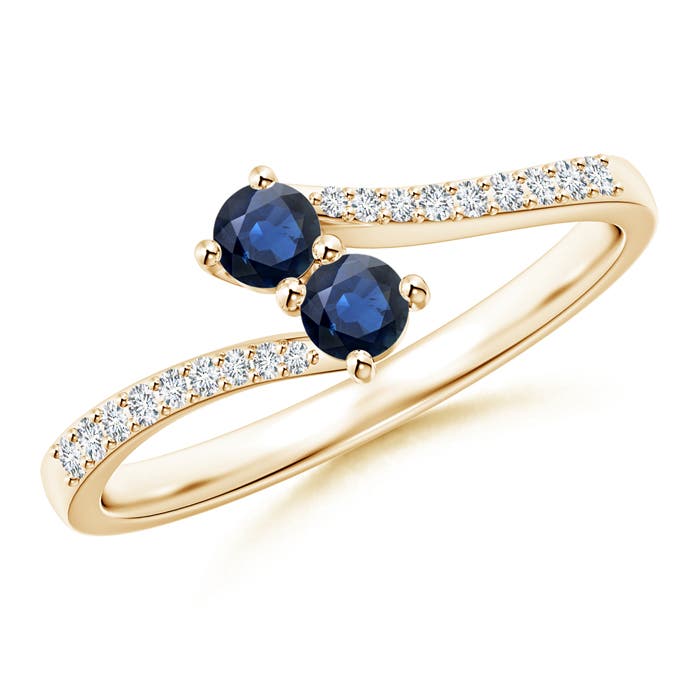 AA - Blue Sapphire / 0.4 CT / 14 KT Yellow Gold