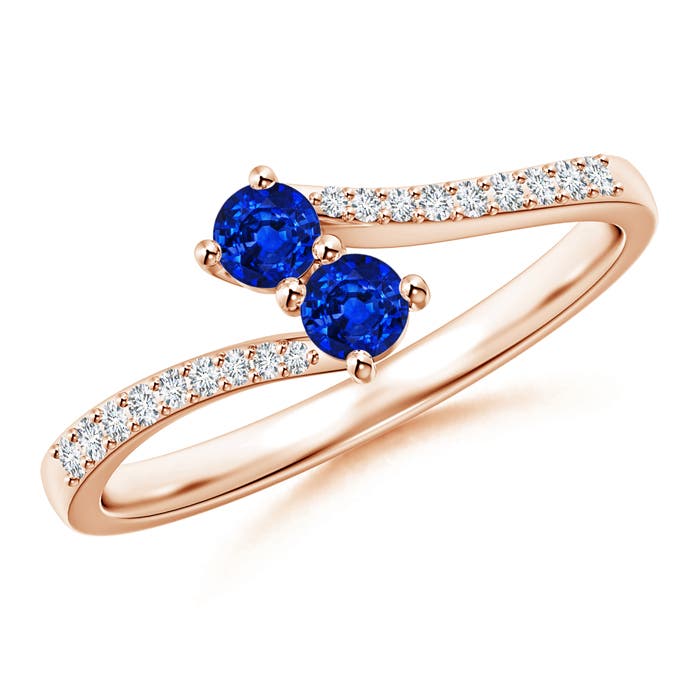 AAAA - Blue Sapphire / 0.4 CT / 14 KT Rose Gold