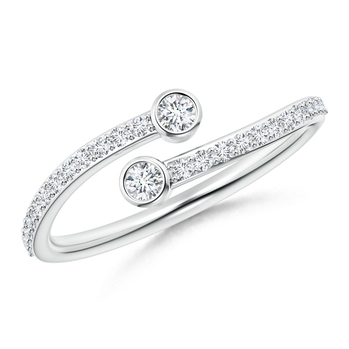 2.3mm GVS2 Bezel-Set Double Diamond Bypass Ring in P950 Platinum