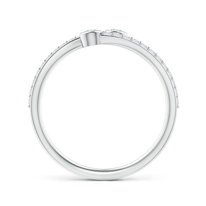 2.3mm GVS2 Bezel-Set Double Diamond Bypass Ring in P950 Platinum