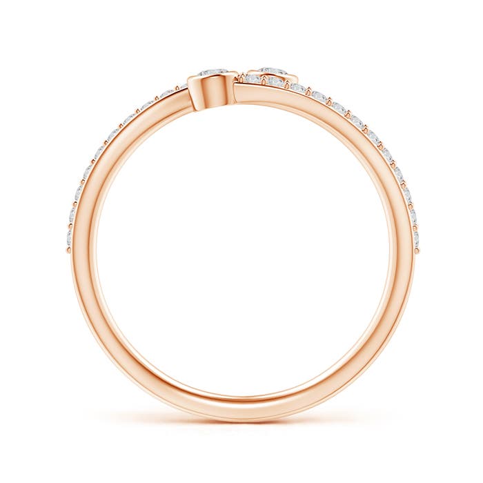 2.3mm HSI2 Bezel-Set Double Diamond Bypass Ring in Rose Gold