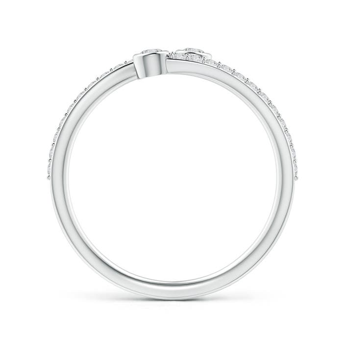 2.3mm HSI2 Bezel-Set Double Diamond Bypass Ring in White Gold