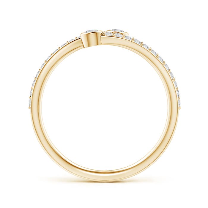 2.3mm HSI2 Bezel-Set Double Diamond Bypass Ring in Yellow Gold
