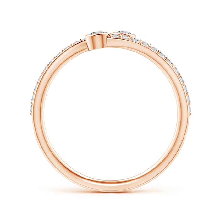 2.3mm IJI1I2 Bezel-Set Double Diamond Bypass Ring in Rose Gold side-1