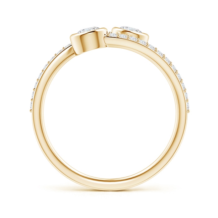 3.7mm GVS2 Bezel-Set Double Diamond Bypass Ring in Yellow Gold side-1